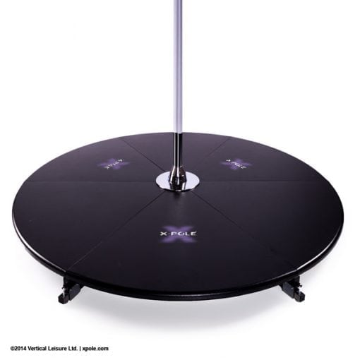 X Pole X Stage Lite base with logo for freestanding portable dance poles