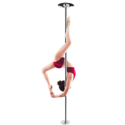 pole dancer in red on pfd pro quality fitness stripper dance pole chrome spinning portable removable static 45mm home kit