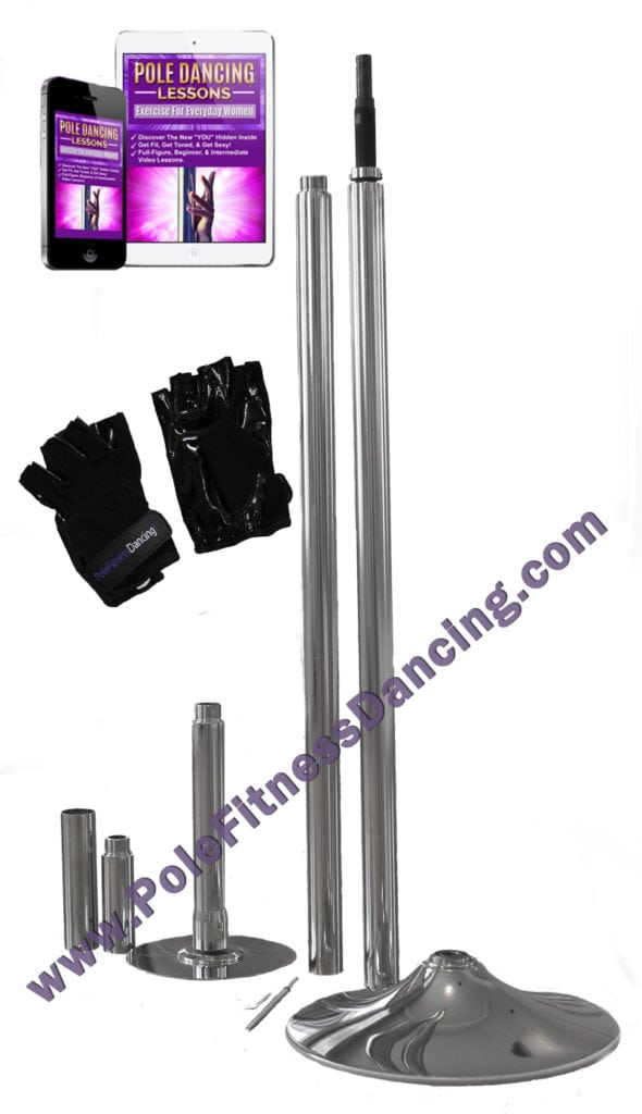 spinning portable removable pole dancing pole starter kit with lessons grip gloves for home fitness