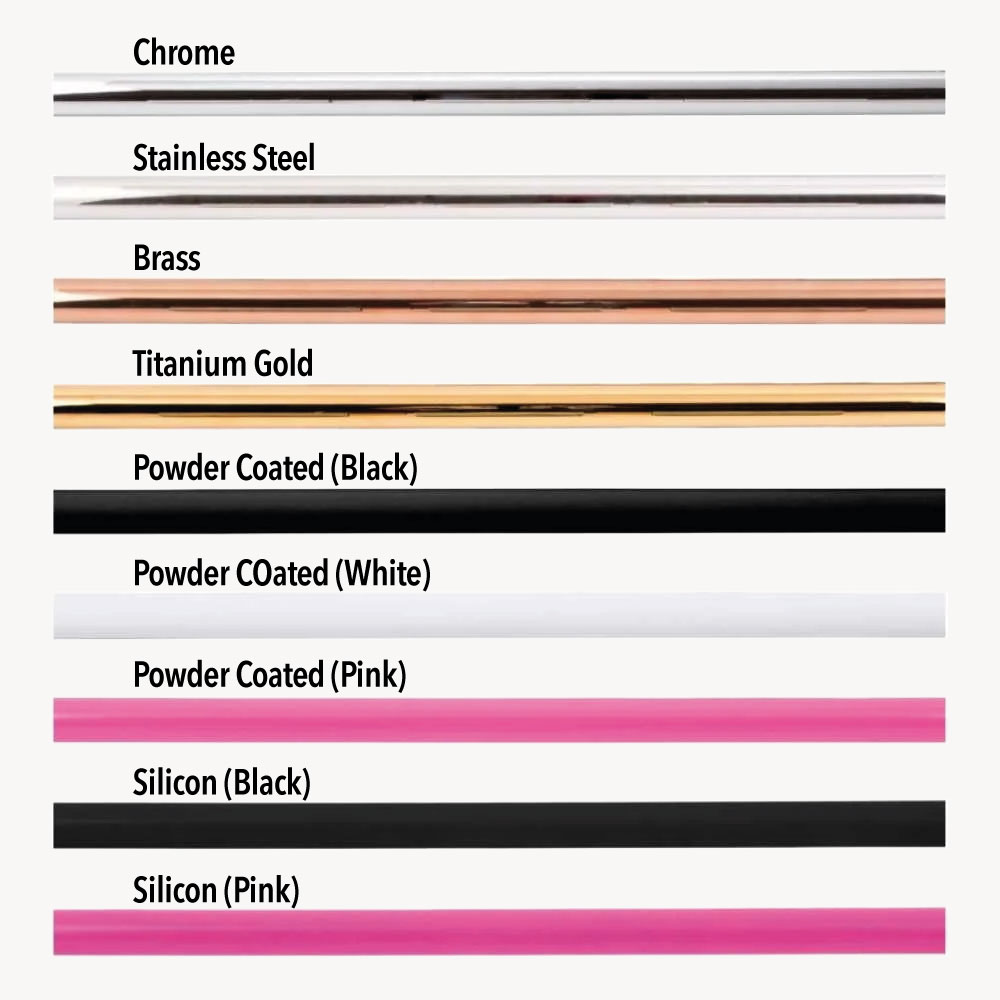 x pole dancing pole various color finish type options for dance for sale pink chrome black gold brass stainless steel black white
