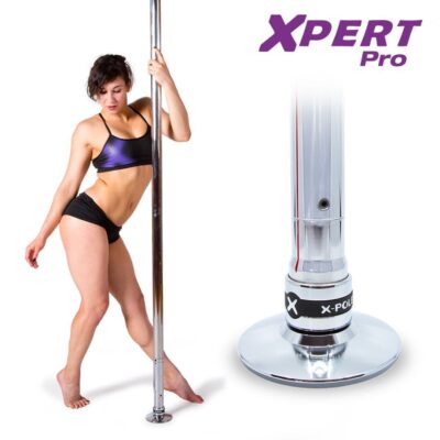 xpole xpert pro with x lock 45mm chrome spinning and static dance stripper pole