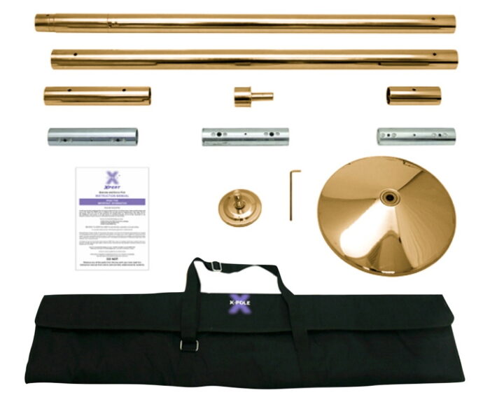 x pole x pert brass portable dance pole