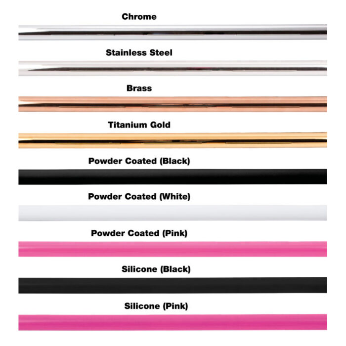 x pole dancing pole various color finish type options for dance for sale pink chrome black gold brass stainless steel black white