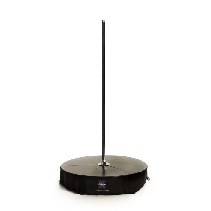 x stage black powder coated standard portable stand alone free standing dance pole with platform base