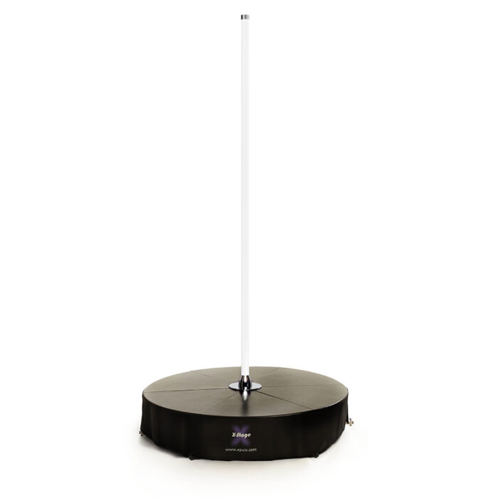 x stage standard white powder coated standard portable stand alone free standing dance pole with platform base