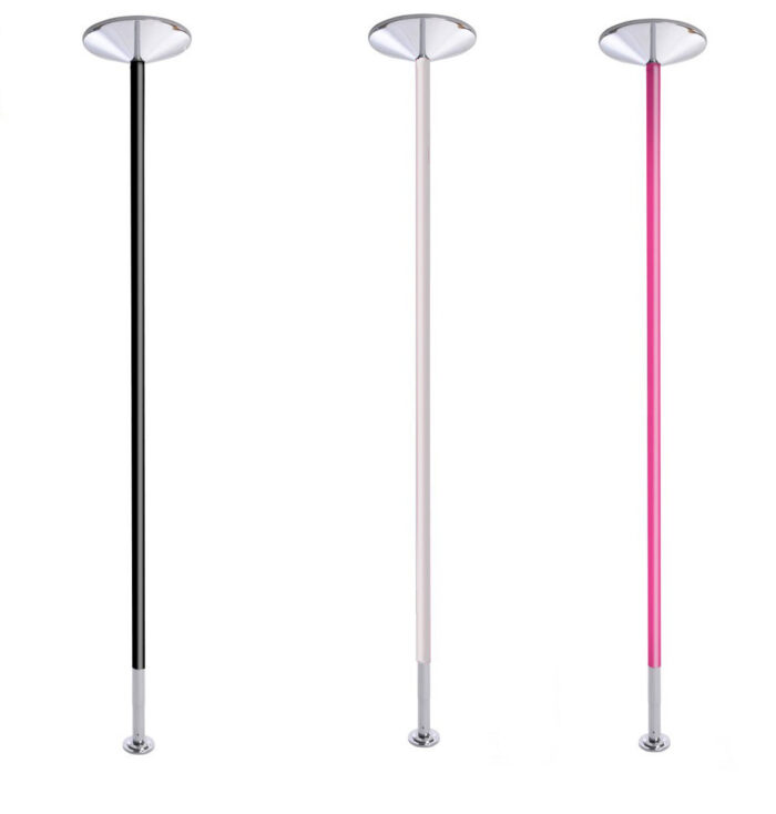 X Pole dancing poles in chrome black white and pink powder coated colors for sale