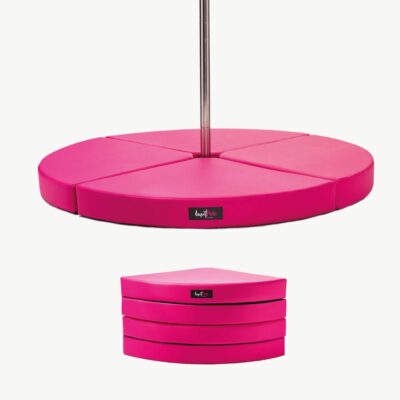 Lupit Premium Pink foldable portable round pole dance crash mat for dancing fitness gymnastics aerial