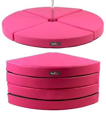 round pole dance crash mat hot pink