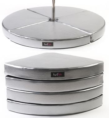 round pole dance crash mat silver