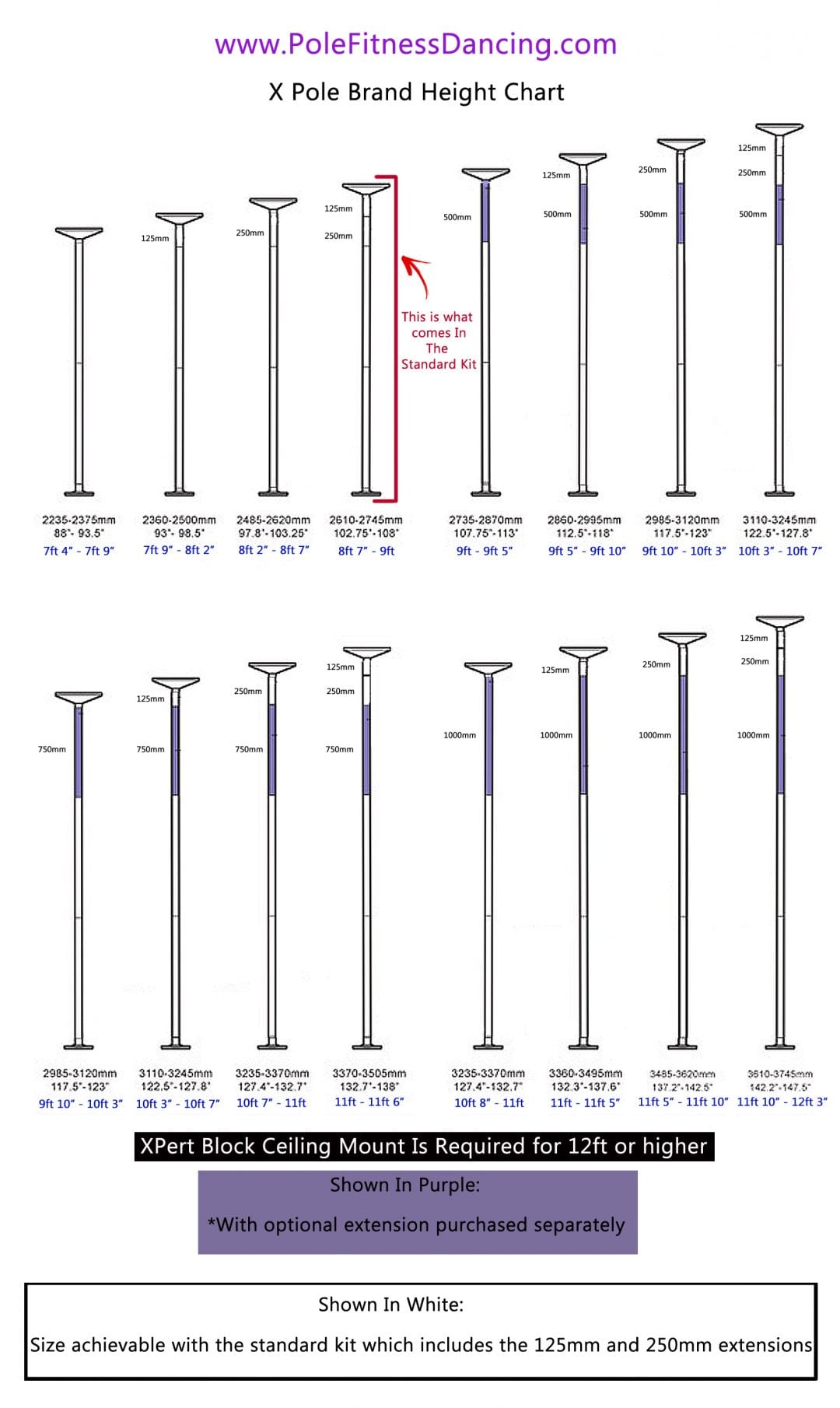 Pink OR Black 53mm Silicone X Pole XPert Kit The Pole Fitness Dancing