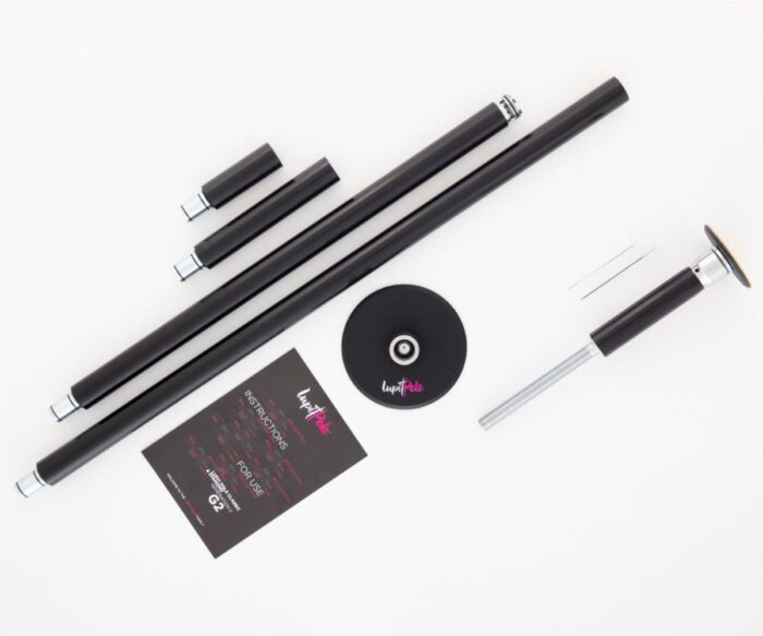 Lupit G2 home classic pole dancing pole powder coated black kit portable fitness exercise - 2