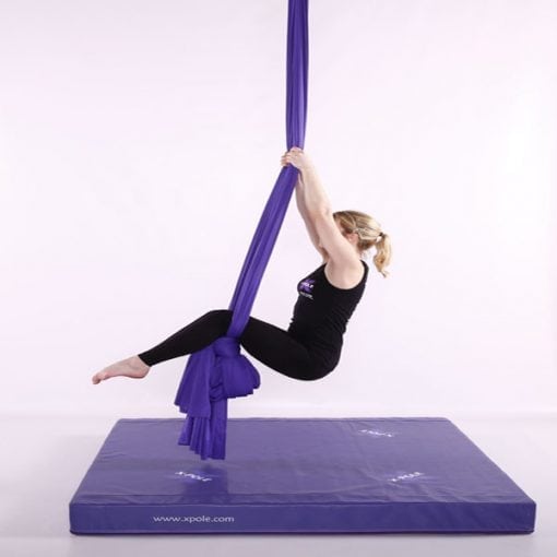 X Pole Purple aerial silks side view