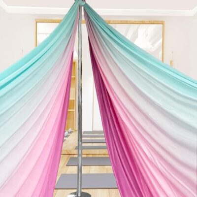 silks used with aerial silk mount for dance pole