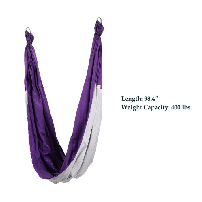 Yoga Swing with kit with ceiling mount, carry bag, carrabiners, and daisy chains.
