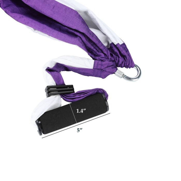 Yoga Swing with kit with ceiling mount, carry bag, carrabiners, and daisy chains.