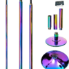 colorful spinning dance pole with friction fit installation for home use