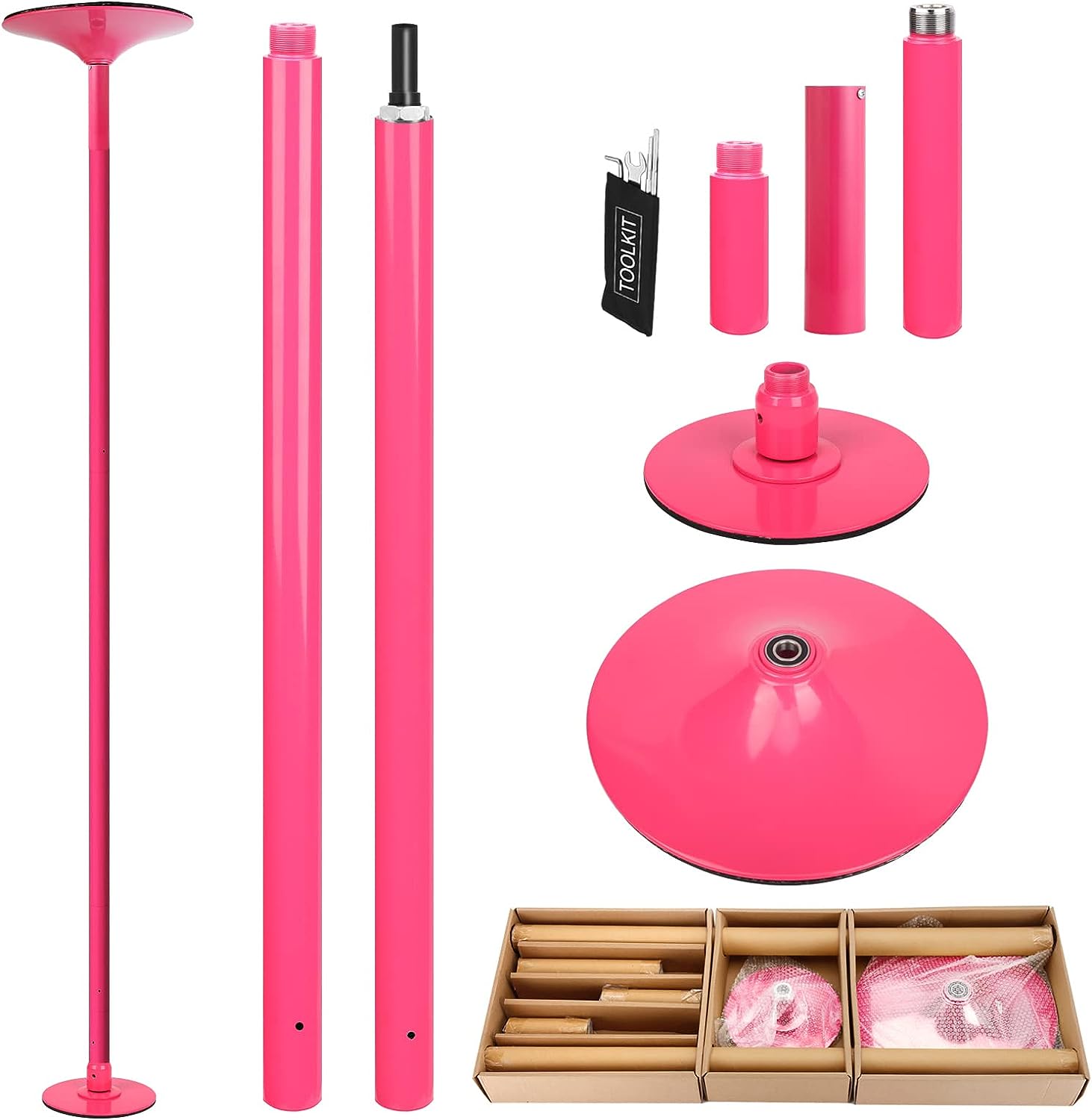 Pro Quality Powder Coated Dancing Pole & Video Lessons, Portable Removable  Kit