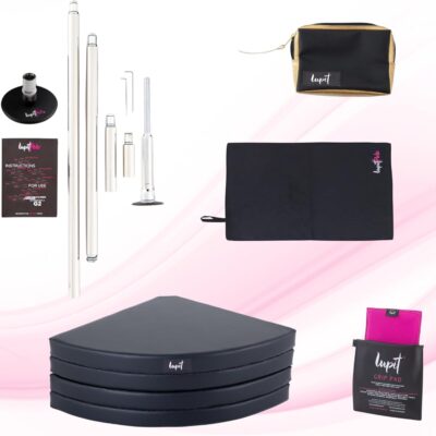Lupit premium stater kit with crash mat grip aid carrying bag and pole dancing pol