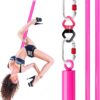 Pink hanging fly pole dancing pole for home studio fitness with rigging kit