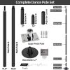 black permanent spinning static pole dancing pole removable stripper club fitness dance use part in the box