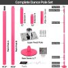 pink permanent spinning static pole dancing pole removable stripper club fitness dance use