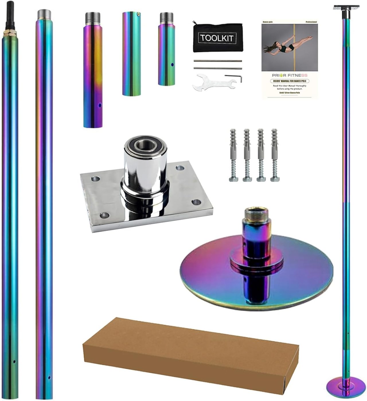 Permanent | Colorful Pro Quality Dance Pole Kit | Pole Fitness Dancing Shop