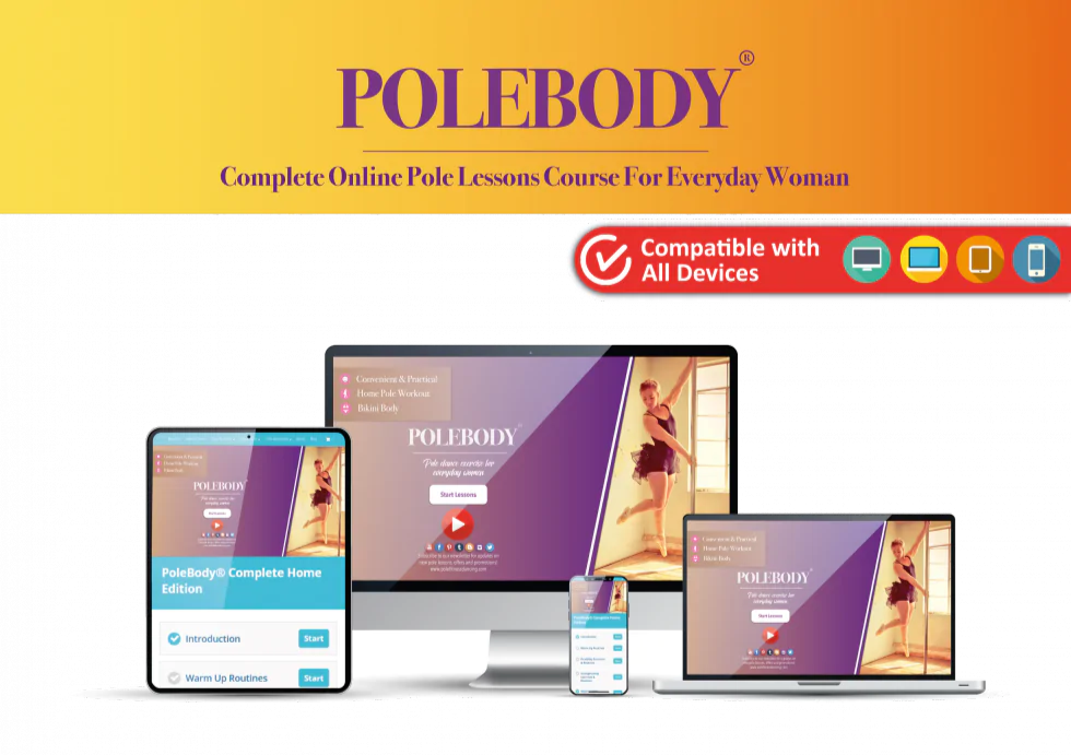 PoleBody complet pole dancing lessons online course for beginners intermediate to get started at home