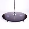 X-Stage-Pro-4 lite base-and-A-Pole-close-up with logo base plates spinning freestanding dance pole